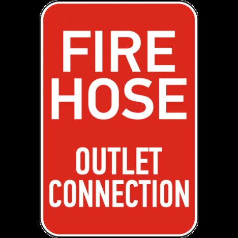 Fire Hose Outlet Connection Sign